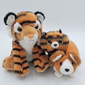 Stuffed Animal Trio Tigers & Douglas Corgi Stuffies Soft Toy #800